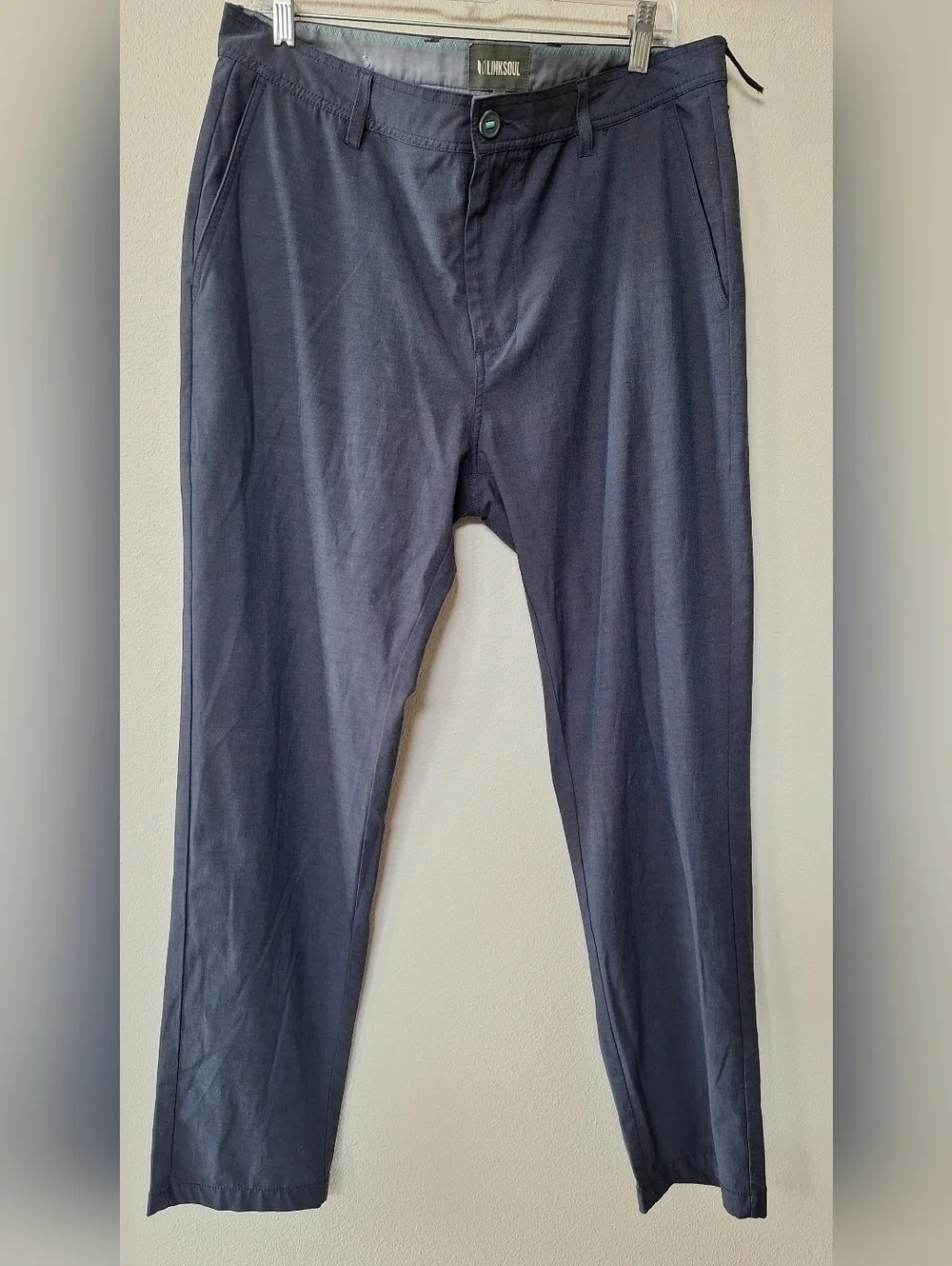 Linksoul Boardwalker Chino Pants Mens 35Sx30 Blue Golf Performance Lightweight